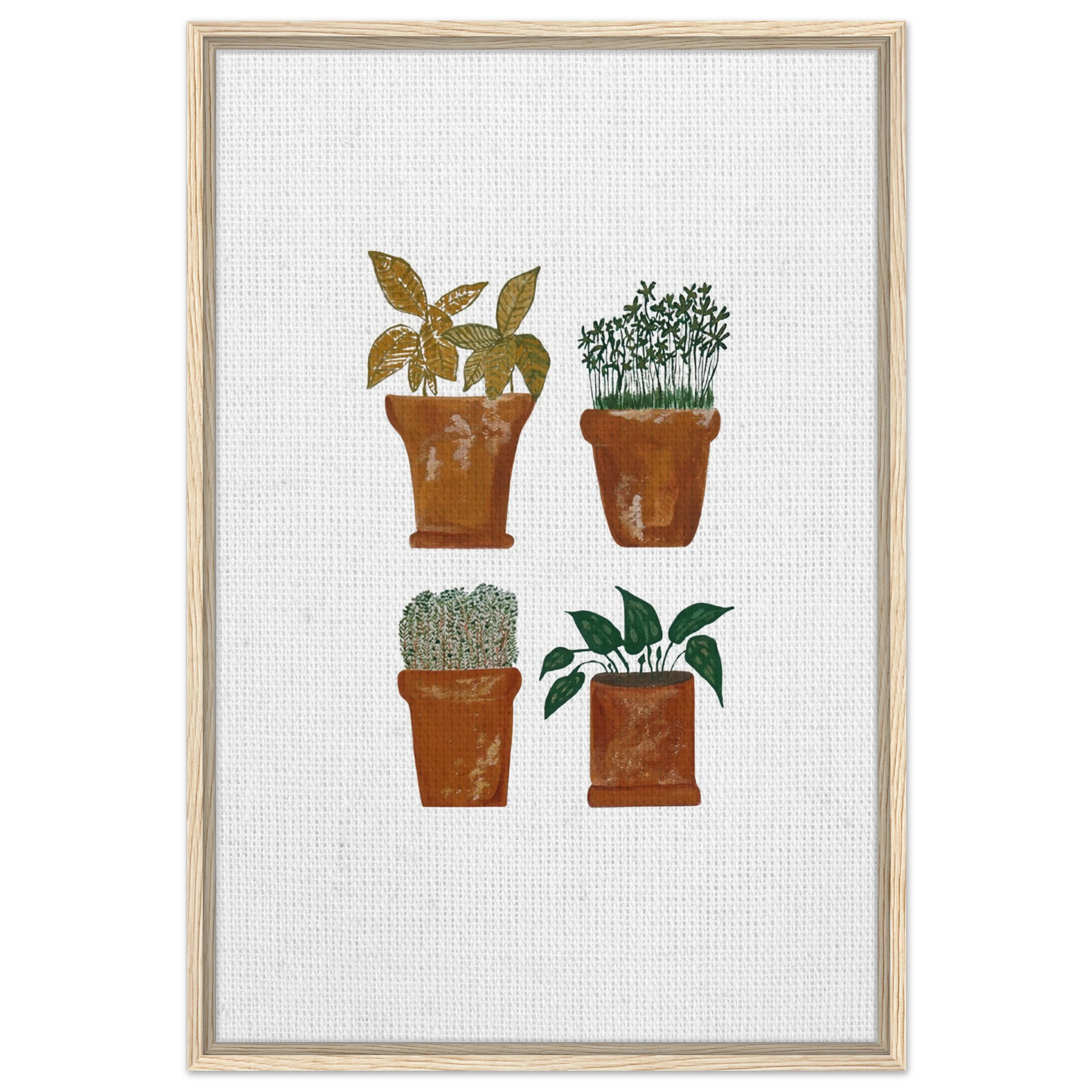 Framed Canvas /Vertical / 3 colores Macetas