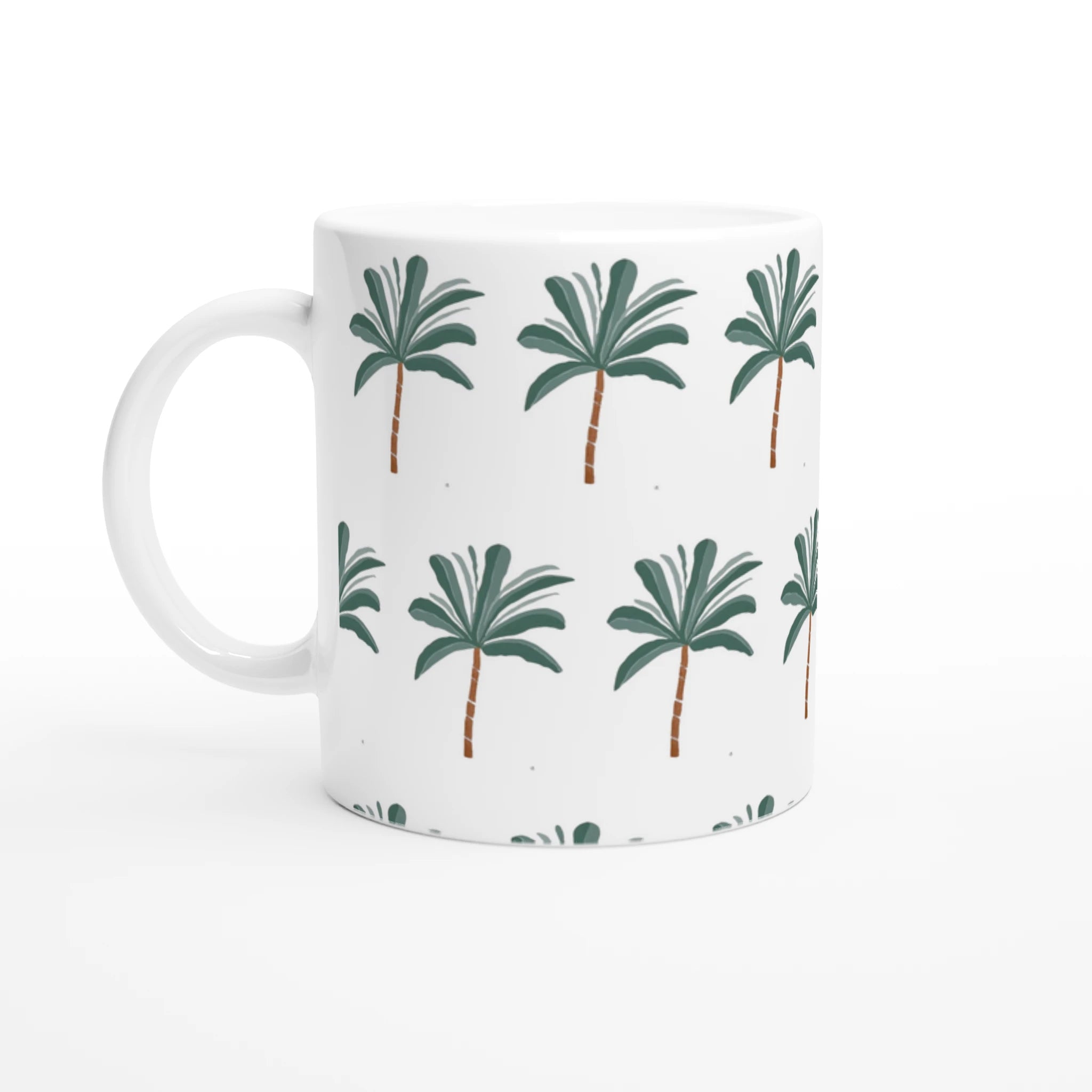 Taza de cerámica blanca de 11 oz Palmera