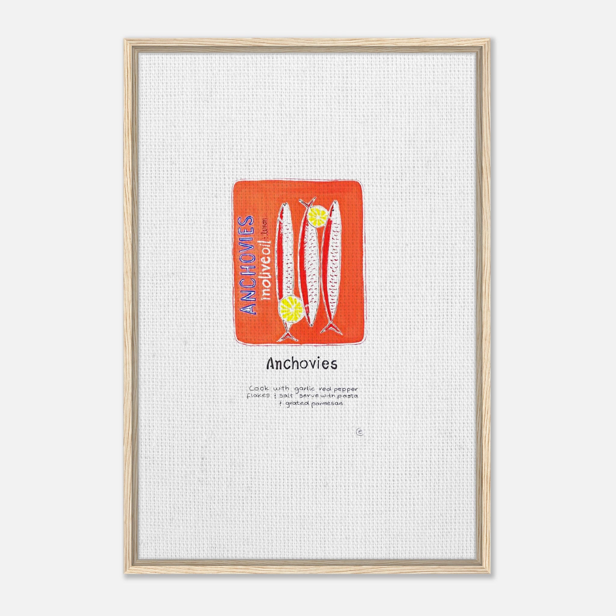 Framed Canvas /Vertical / 3 colores Anchoas
