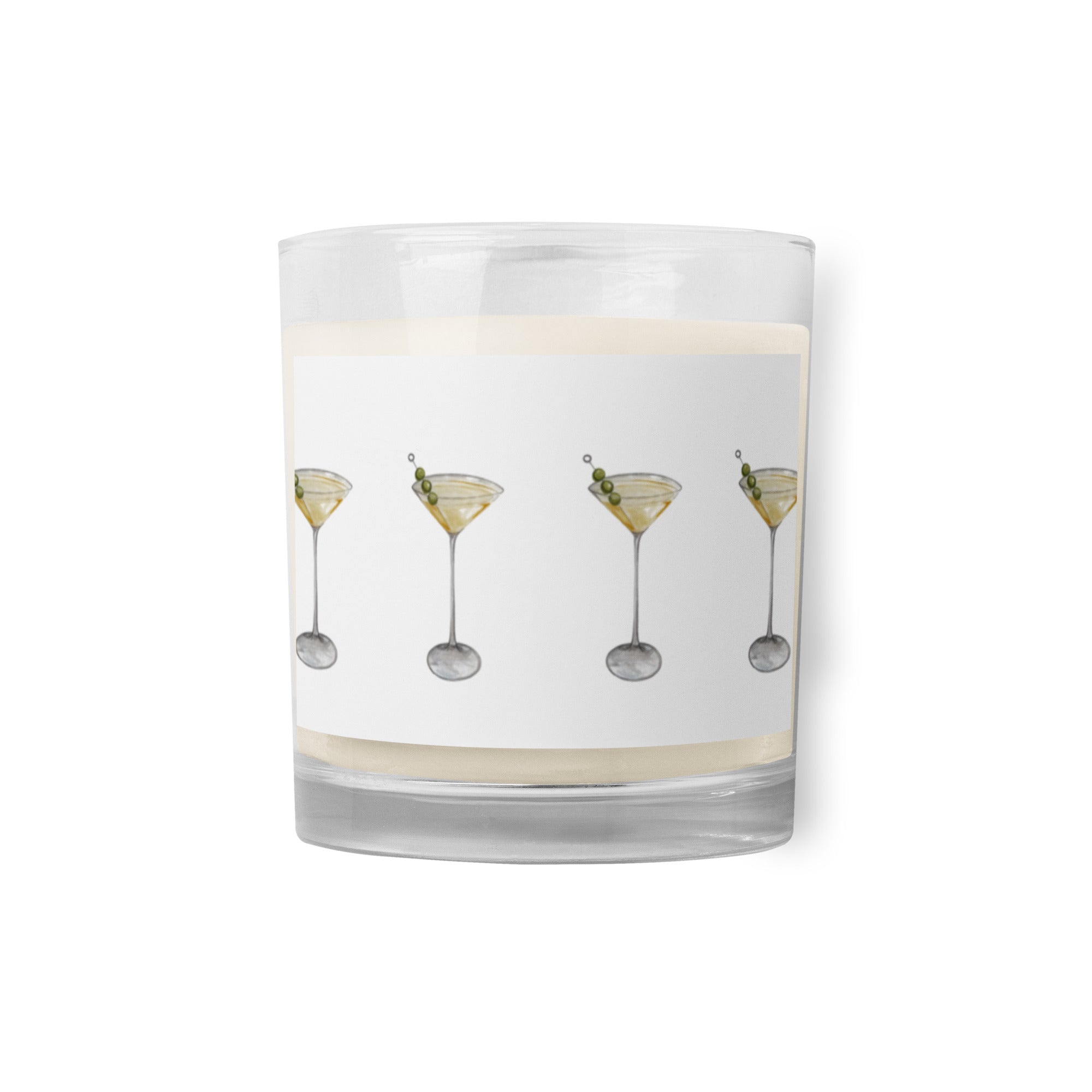 Frosted Glass Candle, 11oz Martini
