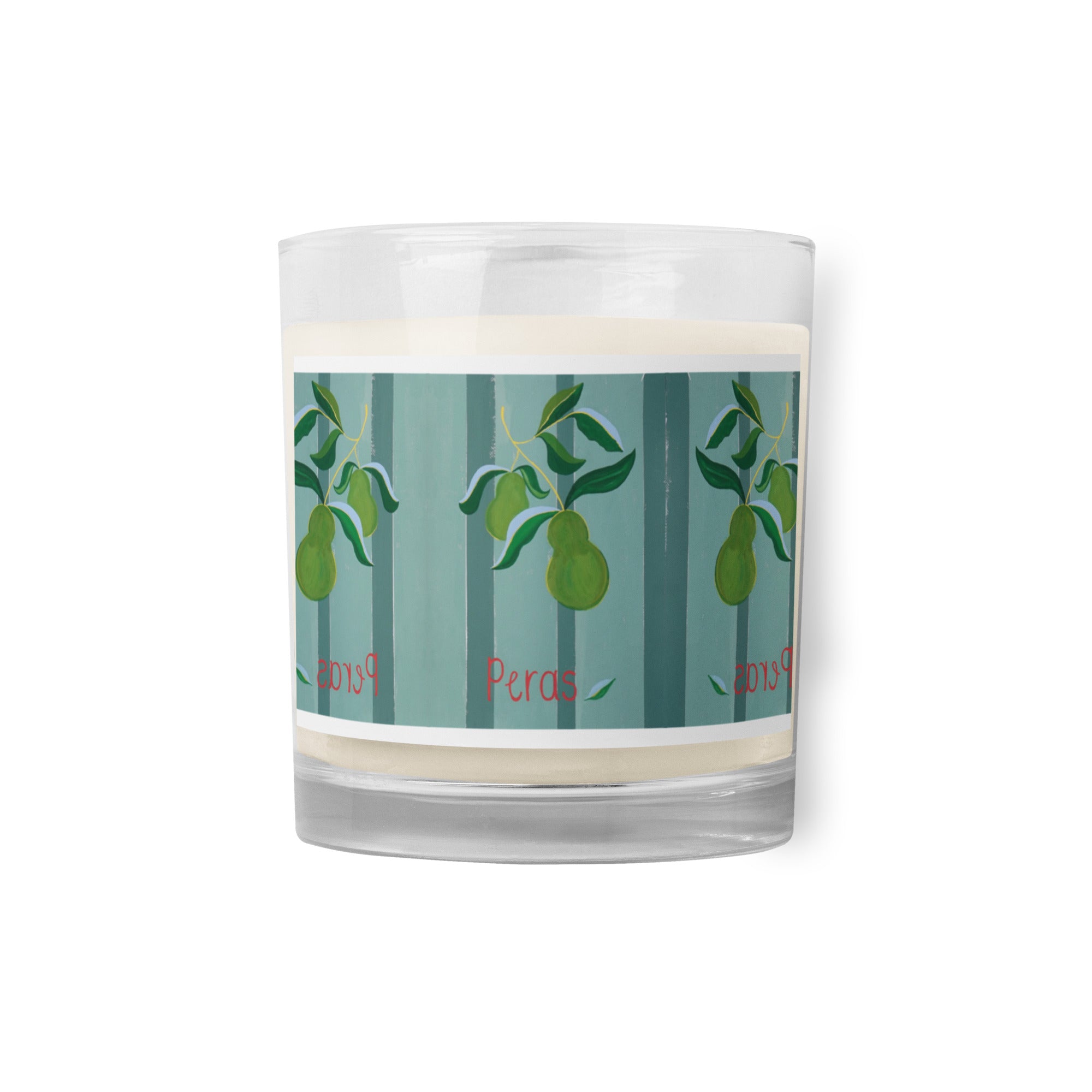 Frosted Glass Candle, 11oz Peras